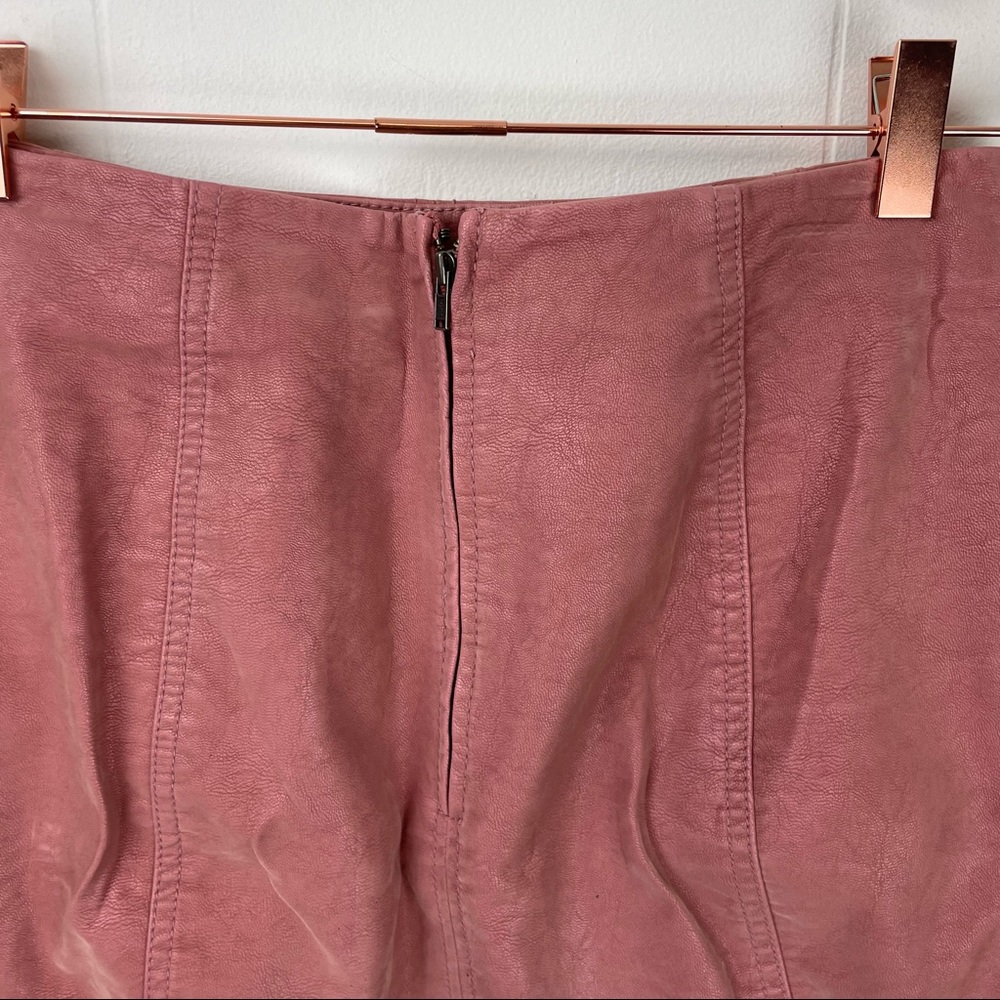 Free People Faux Vegan Leather Coated Mini Skirt - Picture 7 of 8